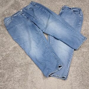 Catherines Right Fit Moderately Curvy Jeans 24WP Medium Wash Straight Leg Blue